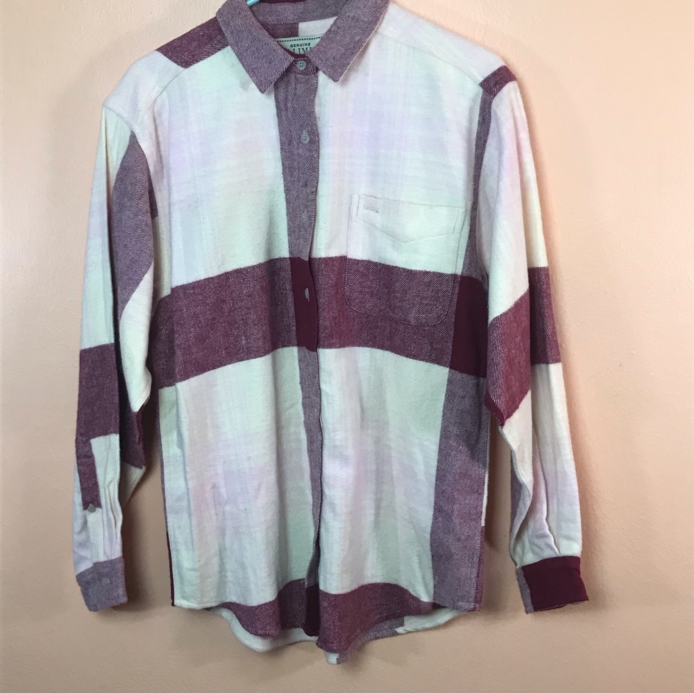 The Limited Too Purple Plaid Flannel Shirt Girls Size 14 NEW